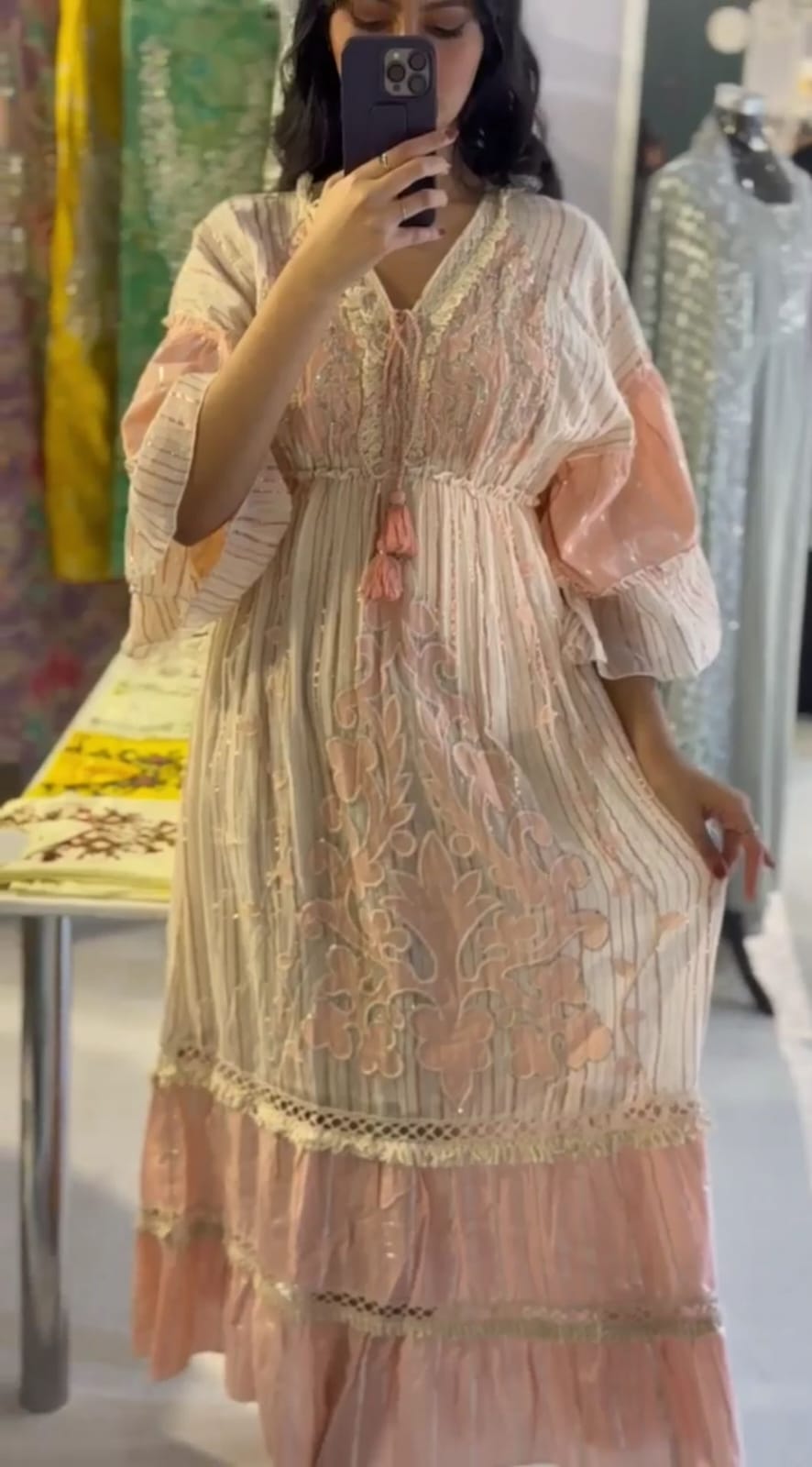 Blush Pink Tiered Dress