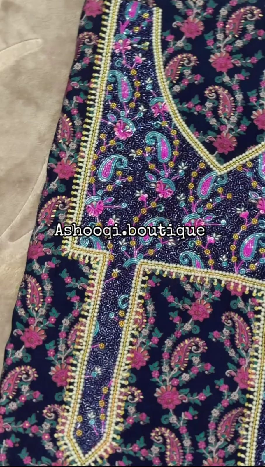 Cotton Muzari With Shella – Hand-Embellished Deep Violet