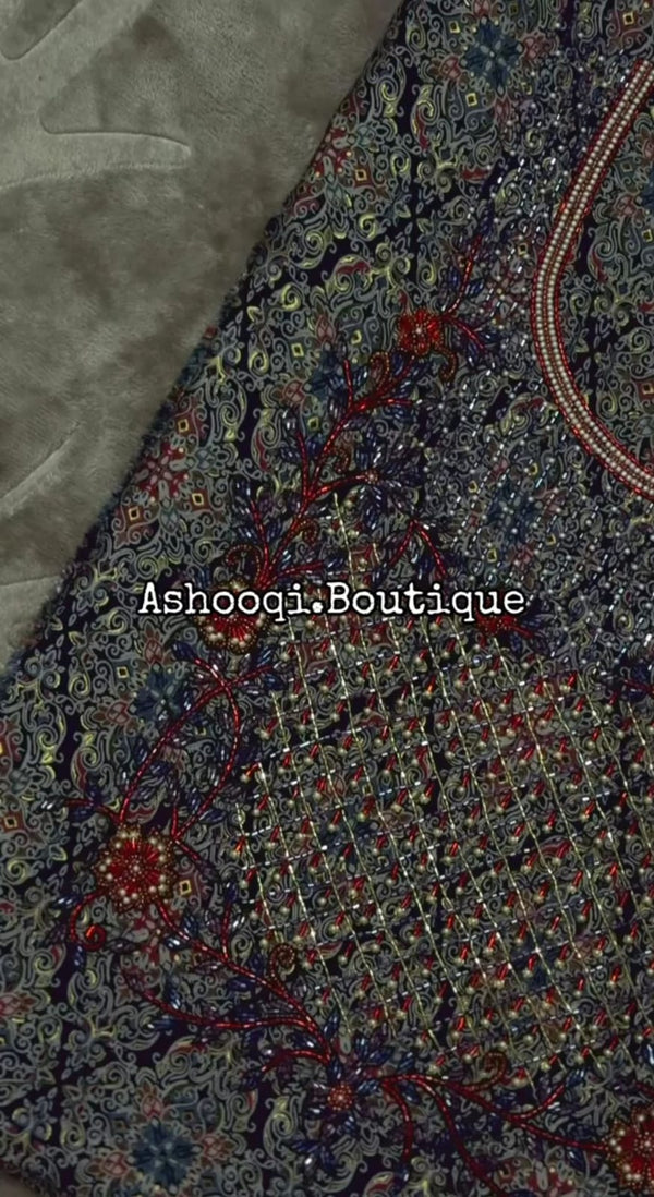 Cotton Muzari With Shella – Midnight Navy Artisanal Hand-Worked