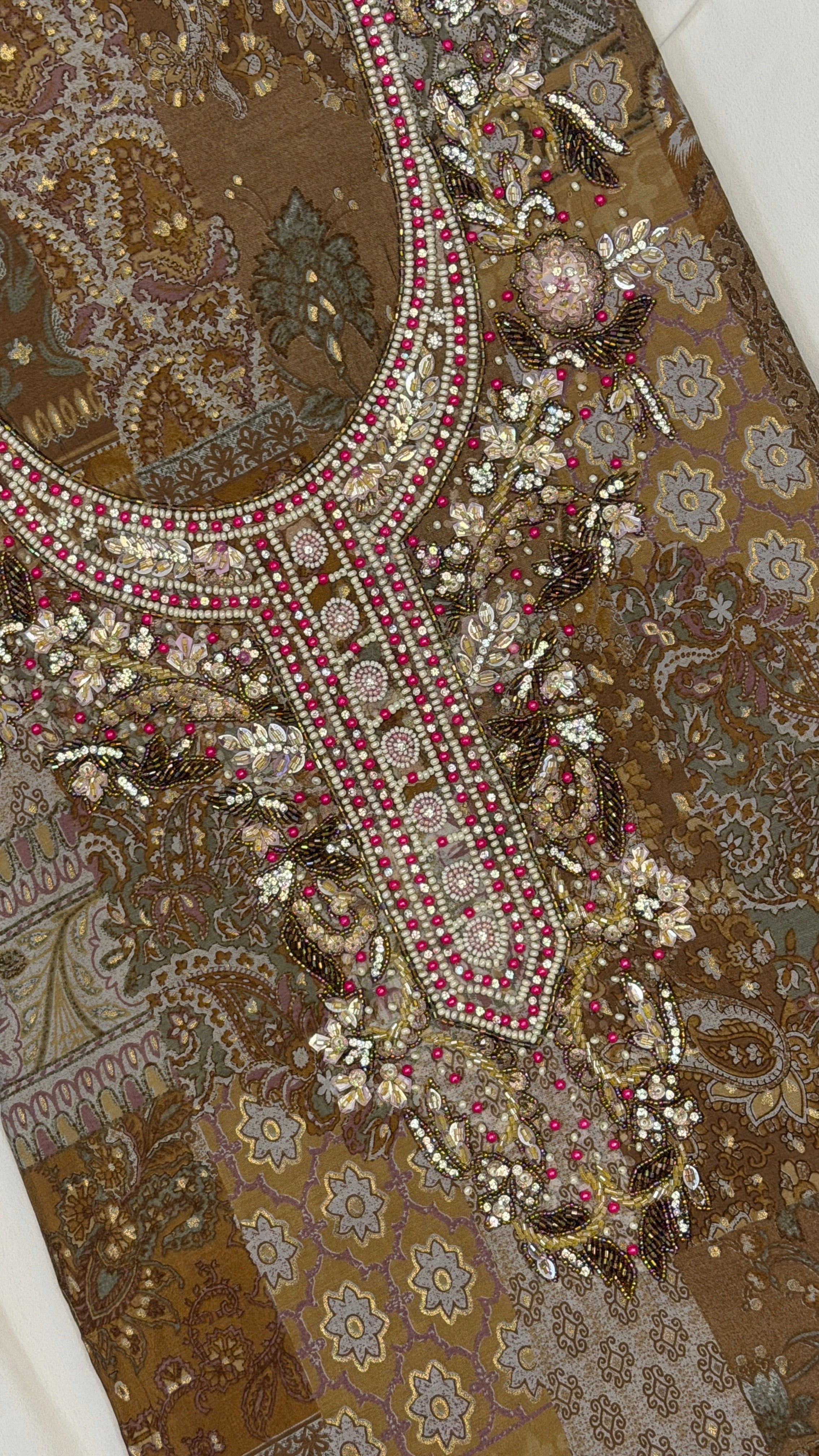 Cotton Muzari With Shella – The Ultimate Boutique Handwork Collection/ brown