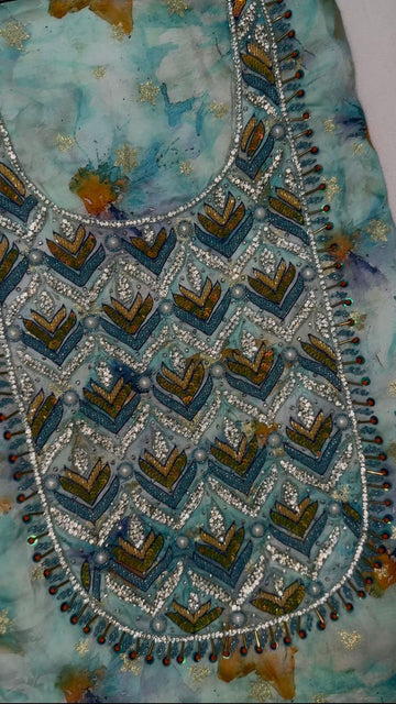 Teal Zariya – Hareer Jaquard Zari