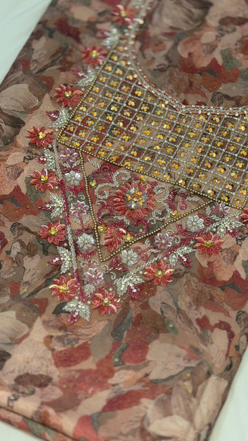 Cotton Hareer Muzari  – The Ultimate Boutique Handwork Collection / Pink color