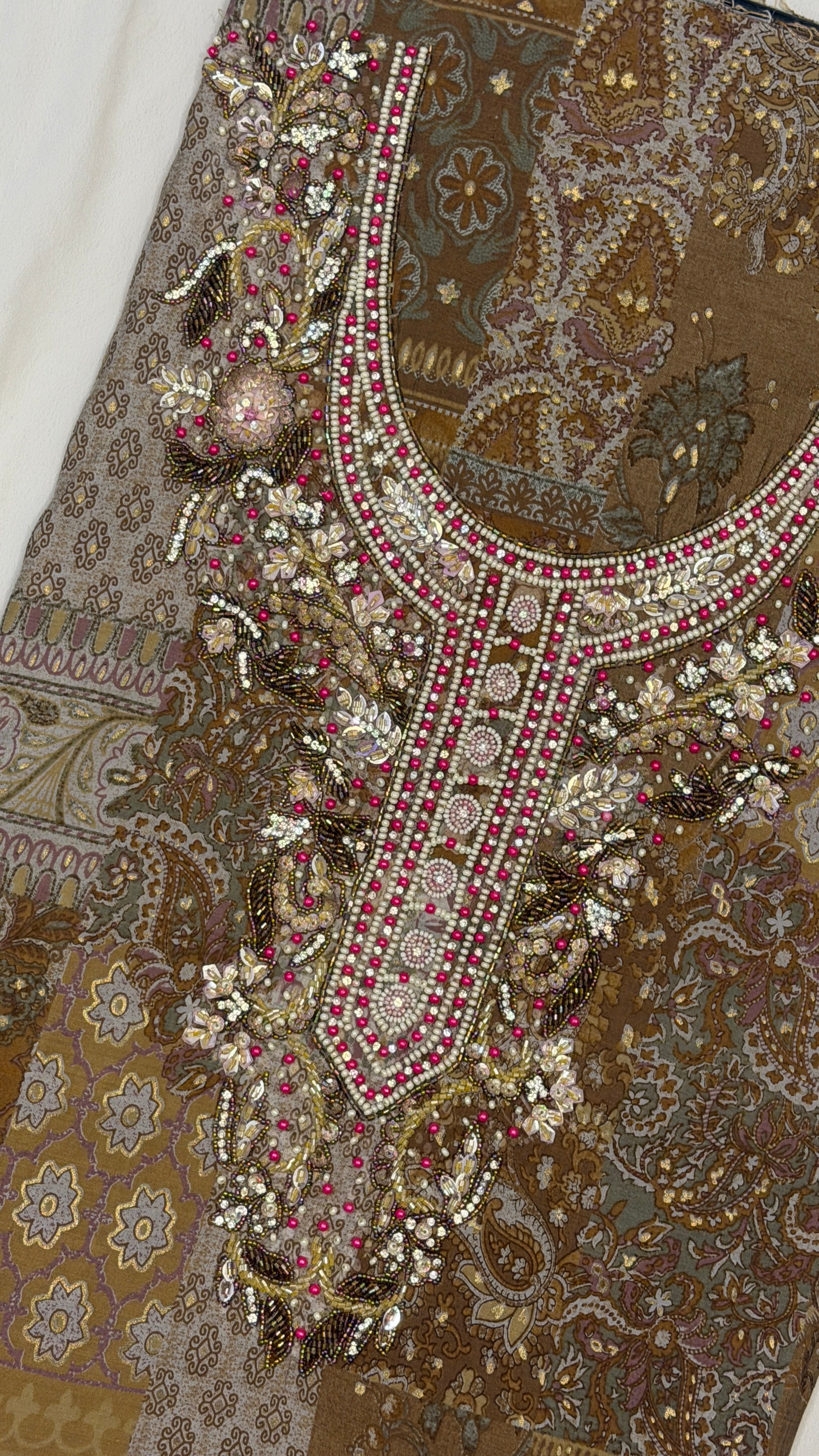 Cotton Muzari With Shella – The Ultimate Boutique Handwork Collection/ brown