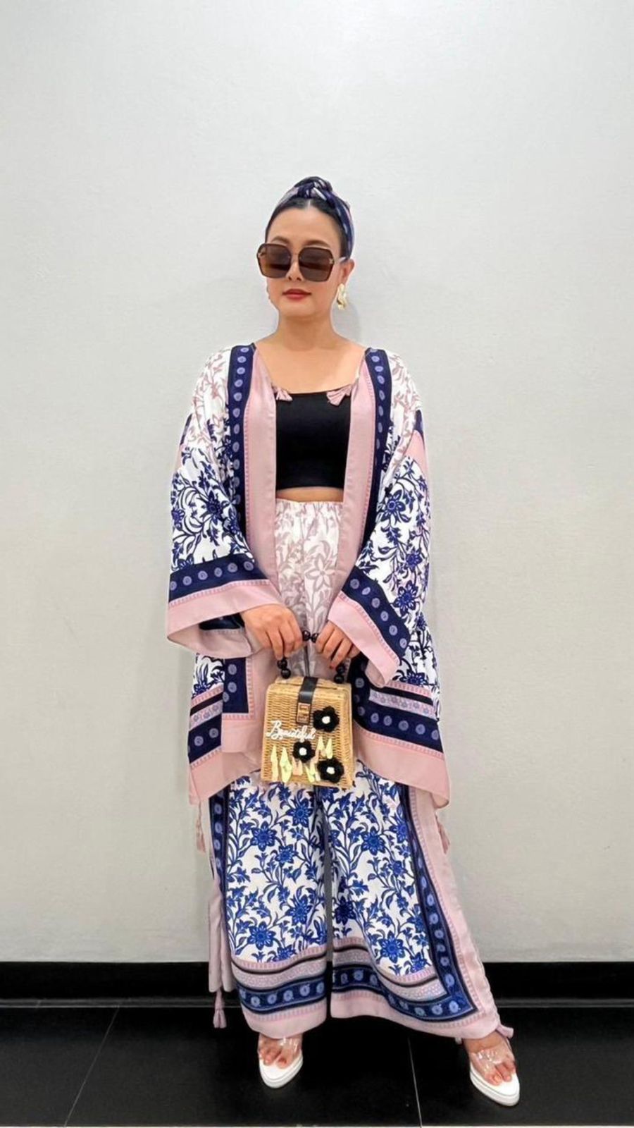 Blue Blossom Harmony –  Travel Dress