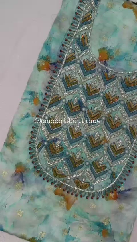 Teal Zariya – Hareer Jaquard Zari