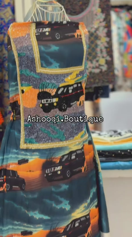Hareer with Nissan VTC print – Premium Hand-Crafted Ethnic Collection
